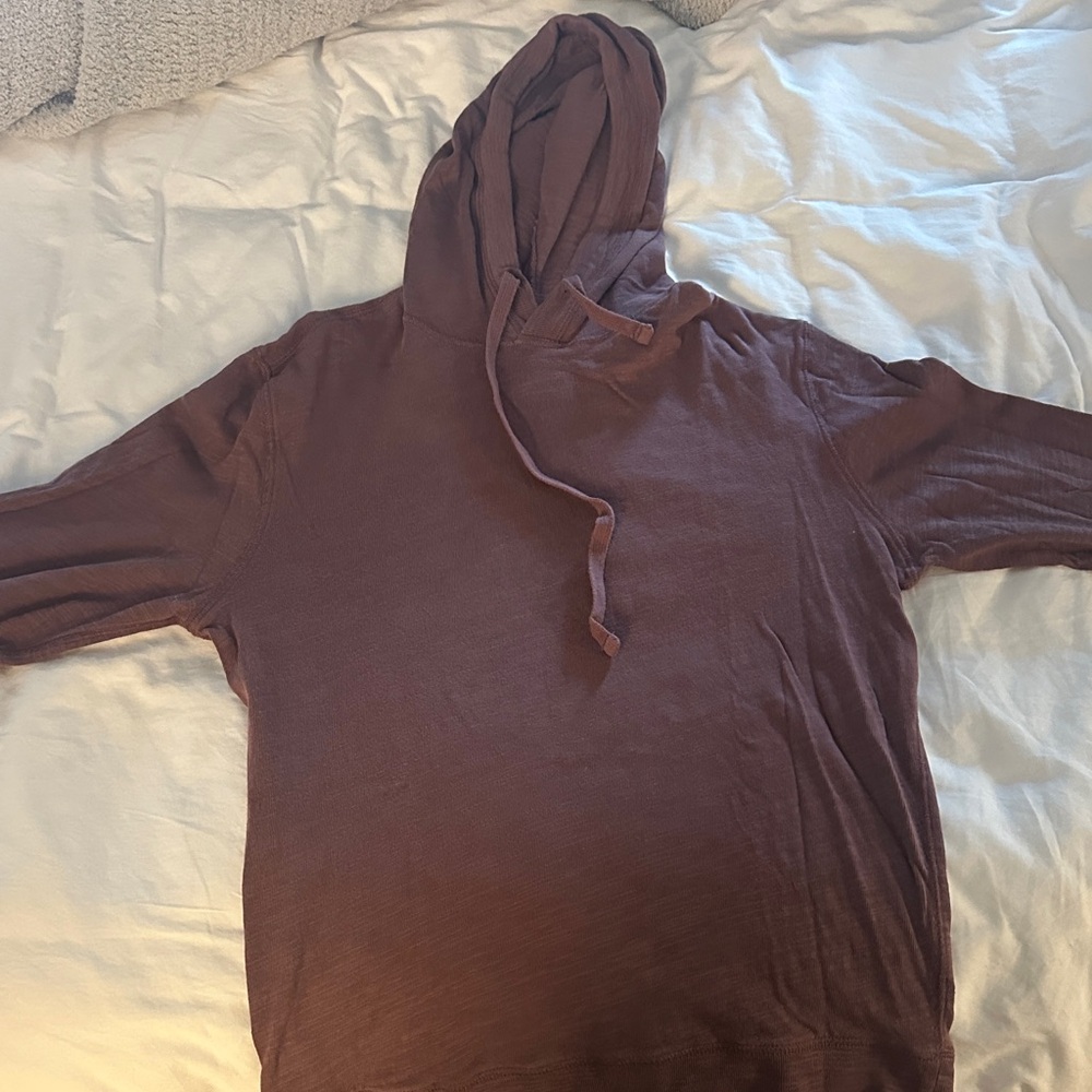 Faherty Men's Sunwashed Slub Maroon Hoodie